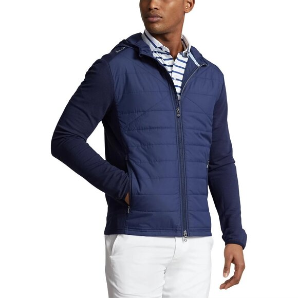 RLX Ralph Lauren Men’s Paneled Stretch Wool-Blend Hybrid Hooded Jacket, Size M - Picture 2 of 15